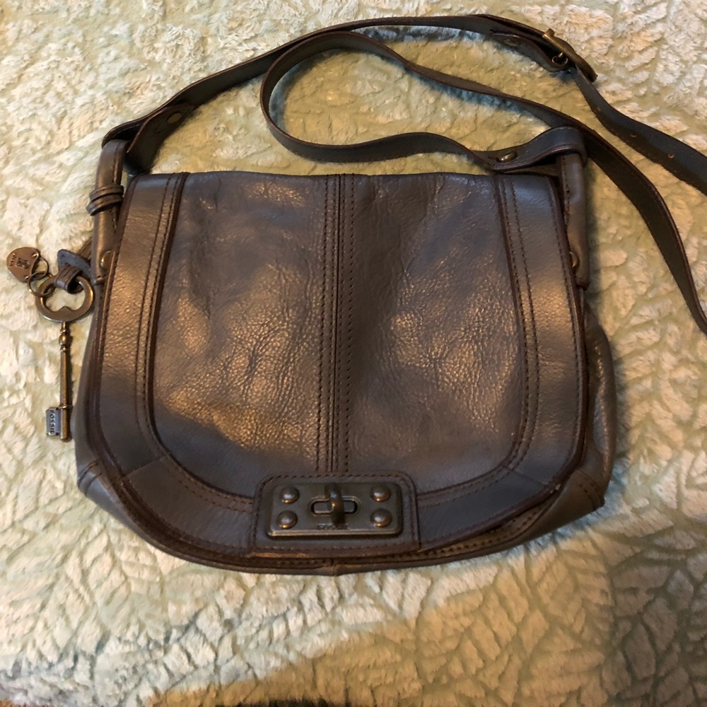 Blue Denim Fossil Crossbody Purse